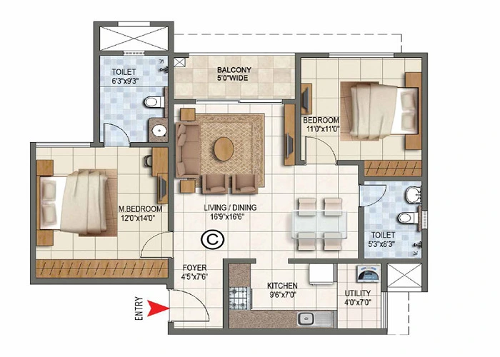 Featured Image of Sattva City 2.5 BHK Apartment Floor Plan