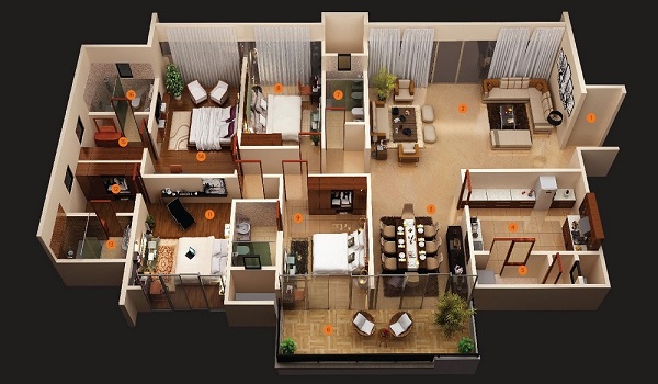 Featured Image of Sattva City 4 BHK Apartment Floor Plan