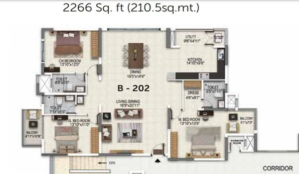 Featured Image of Sattva Magnificia 4 BHK penthouses Floor Plan