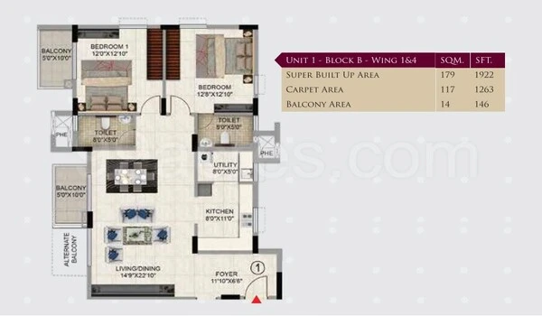 Featured Image of Sattva Navaratna Residency 1 BHK  Floor Plan