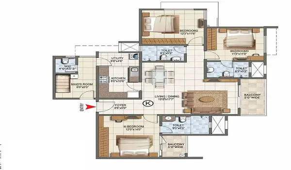 Featured Image of Sattva Symphony 2 BHK Floor Plan
